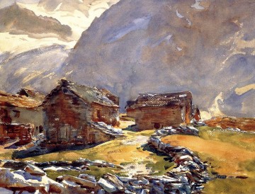 landscape Painting - Simplon Pass Chalets landscape John Singer Sargent